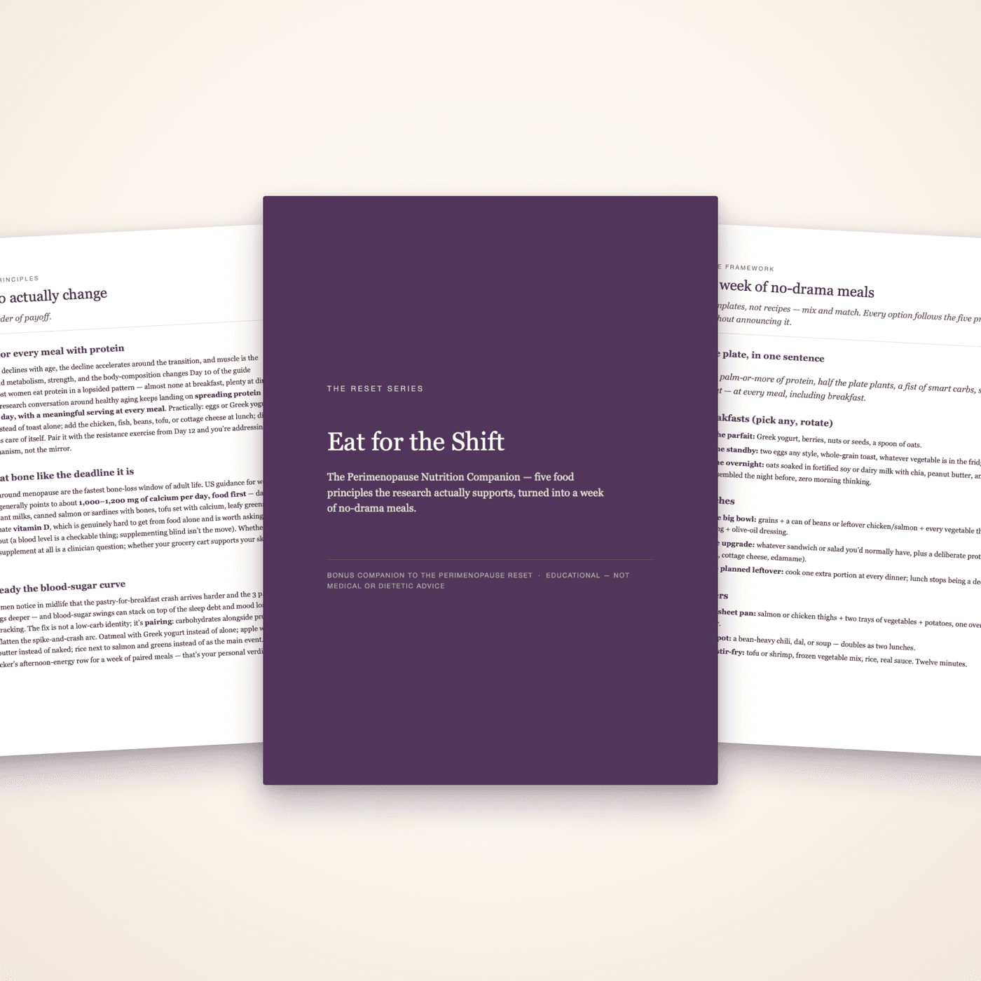 Eat for the Shift — cover and inside pages
